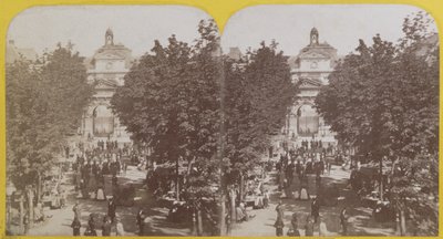 Paris, Arts et Metiers Public Garden, stereoscopic view, c.1860 by French School