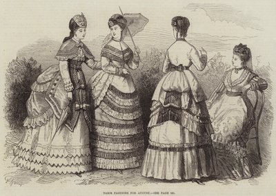 Paris Fashions for August by French School