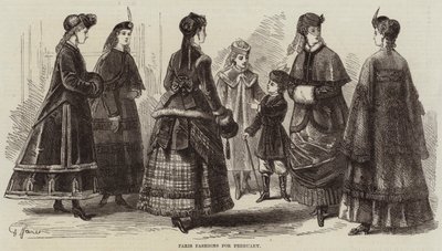 Paris Fashions for February (engraving) by French School