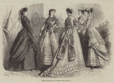 Paris Fashions for October by French School