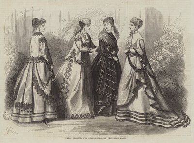 Paris Fashions for September by French School