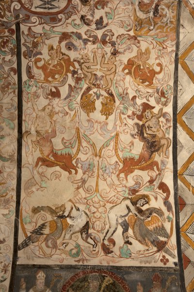 Parish Church of Mare de Déu de Solers. Interior. The Naves. Mural Paintings (detail). 16th Century (?) by French School
