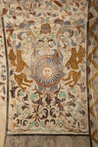 Parish Church of Mare de Déu de Solers. Interior. The Naves. Mural Paintings (detail). 16th Century (?) by French School