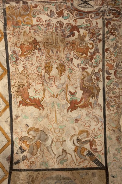 Parish Church of Mare de Déu de Solers. Interior. The Naves. Mural Paintings (detail). 16th Century (?) by French School