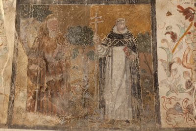 Parish church (Església de la Mare de Déu de Solers). Interior. The naves. Mural paintings. (detail). 16th century (?) by French School