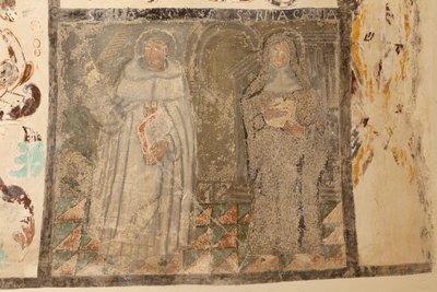 Parish church (Església de la Mare de Déu de Solers). Interior. The naves. Mural paintings. (detail). 16th century (?) by French School