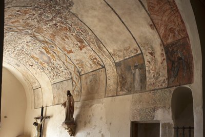 Parish Church of Our Lady of Solers. Interior. The Naves. Mural Paintings. (Detail) 16th Century (?) by French School