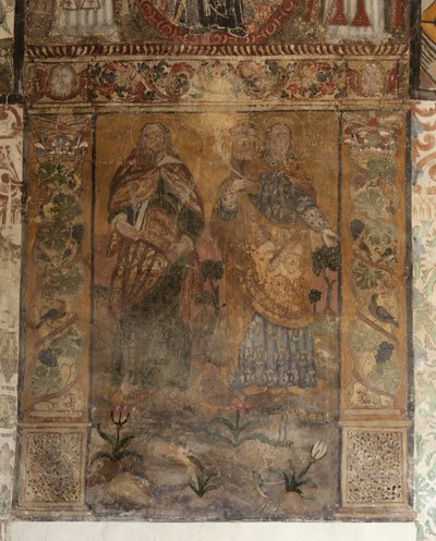 Parish Church of Our Lady of Solers. Interior. The Naves. Mural Paintings. (Detail) 16th Century (?) by French School