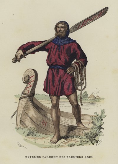 Parisian boatman of early times by French School