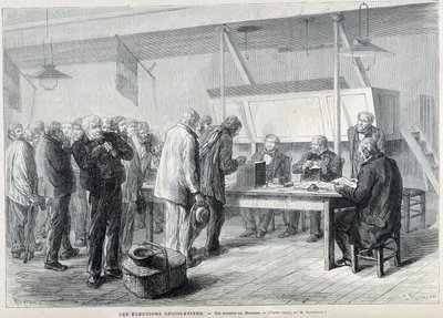 Parliamentary elections: a polling station in Beauce - in 
