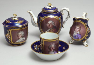 Part of a Tea Service Featuring Portraits of Louis XVI and Marie Antoinette, Sevres, France, c.1789 by French School