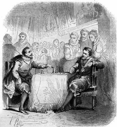 Part of chess between Henry IV of France (1553-1610) and the Duke of Vendome. by French School