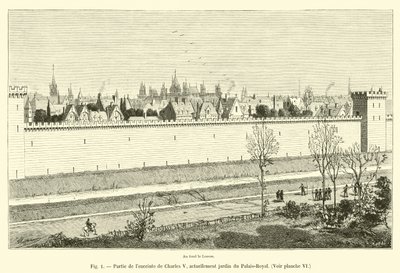 Part of the Enclosure of Charles V, Currently Palais-Royal Garden, See Plate VI by French School
