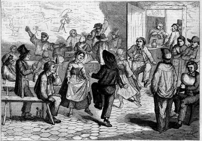 Party in Paris: a ball of water carriers and coal makers, at the Barriere de la Villette by French School