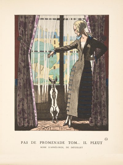 No Walk Tom... If It Rains, from a Collection of Fashion Plates by French School