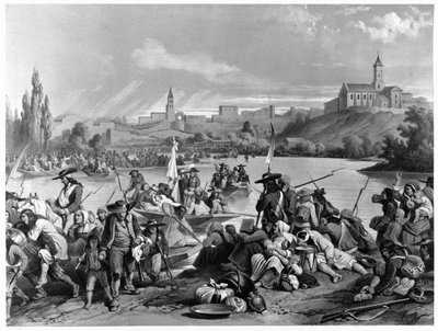 Passage of the Loire by the Vendée Army, October 1793 - Coll. Museum Dobrée, Nantes by French School