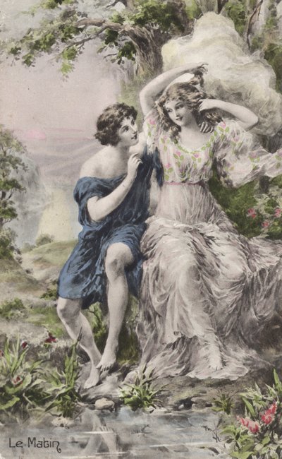 Pastoral couple by French School