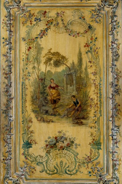 Pastoral scene, panel of the apartment of the Dauphine Marie Josephe of Saxony (1731-1767) by French School