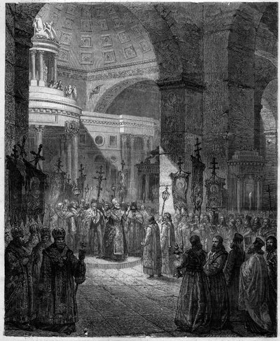 Patriarch Photios or Photius, Patriarch of Constantinople, erudite and a Byzantine statesman (810-893). Engraving in 