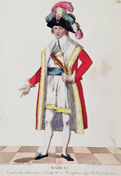 Paul Francois Jean Nicolas Vicomte de Barras (coloured engraving) by French School