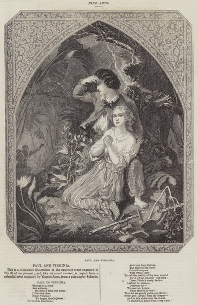 Paul and Virginia (engraving) by French School
