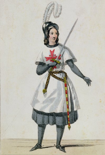 Pauline Garcia-Viardot in the Role of Tancredi in the Opera by Gioacchino Rossini at the Theatre Italien, Paris by French School