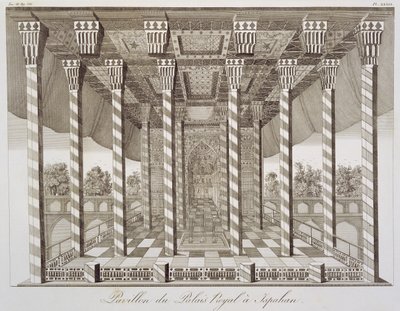 Pavilion at the Royal Palace at Isfahan, from Voyages du Chevalier Chardin en Perse, et autres Lieux dOrient, by Jean Chardin, published 1811 by French School
