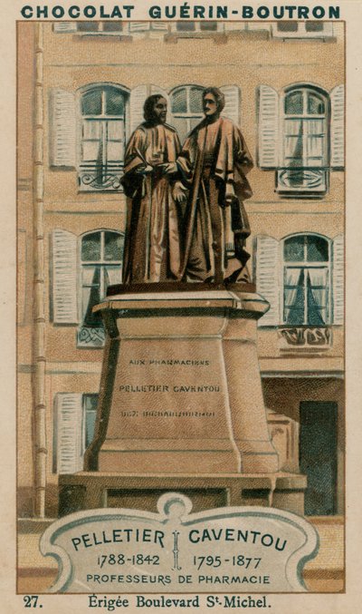 Pelletier, 1788-1842, Caventou, 1795-1877, Pharmacy Professors, Erected in Boulevard St-Michel by French School