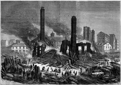 Pemberton mill fire at Lawrence, Massachusetts, United States, January 10 by French School