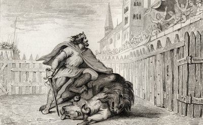 Pepin III (714-68) the Short with the Lion and the Bull, from 