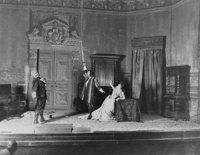 Performance of Ruy Blas (1838) by Victor Hugo (1802-85), with Paul Mounet (1847-1922) in the role of Don Salluste, Mounet-Sully (1841-1916) in the role of Ruy Blas, and Marthe Brandes (1862-1930) by French School