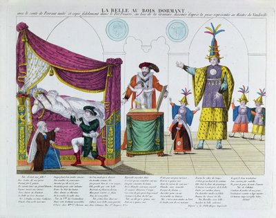 Performance of The Sleeping Beauty after the fairy tale by Charles Perrault, at the Vaudeville Theatre, Paris, c.1820 by French School