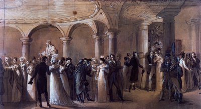 Peristyle at Theatre-Francais in Paris, c.1822 by French School