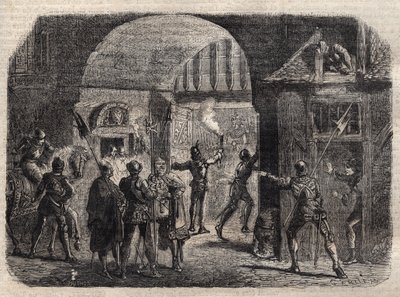 Perrinet Leclerc opening by night the gate of Buci, in Paris, to the Burgundians, May 29 by French School