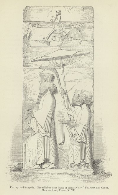 Persepolis, Bas-Relief on Door-Frame of Palace No 7 by French School