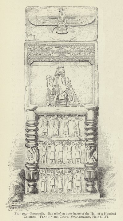 Persepolis, Bas-Relief on Door-Frame of the Hall of a Hundred Columns by French School