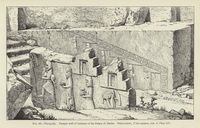 Persepolis, Parapet Wall of Staircase of the Palace of Darius by French School
