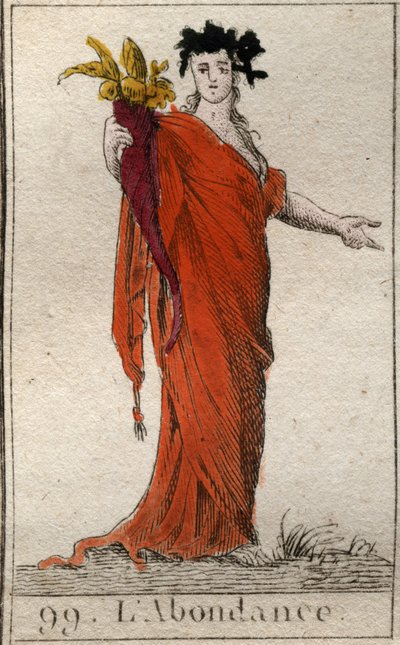 Personification of Abundance, holding a cornucopia. From 