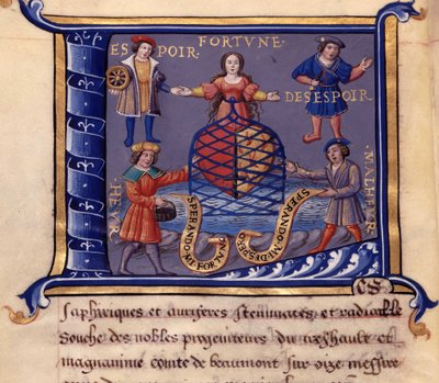 Personifications Fortune, Hope, Desperation, Woe and Woe - in Discours de l
