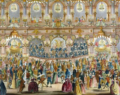 Perspective View of the Ballroom, Constructed in the Courtyard of the Hotel de Ville by French School