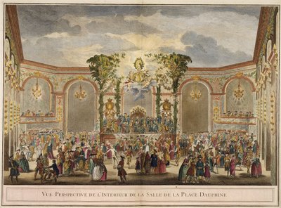 Perspective View of the Interior of the Room of the Place Dauphine by French School