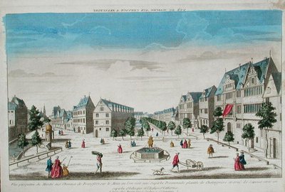 Perspective View of the Rossmarkt, Frankfurt by French School