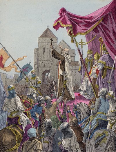 Peter the Hermit Preaching the First Crusade by French School
