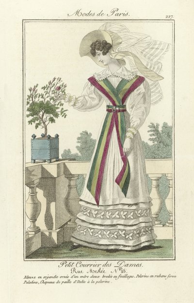 Petit Courrier des Dames, Rue Meslee No. 25, from Modes de Paris by French School