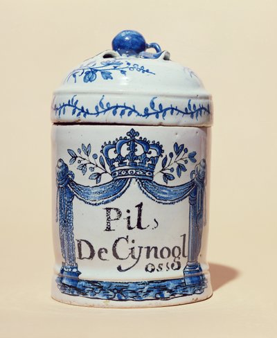 Pharmaceutical jar for cynoglossum tablets, c.1700 by French School