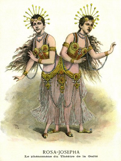 Phenomene en spectacle: Rosa-Josepha, sisters-siamoises presented at the theatre de la Gaite in Paris in 1891 by French School
