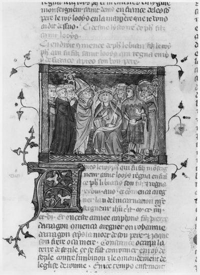 Philip IV, illustration from Grandes Chroniques de France, 1375-79 by French School