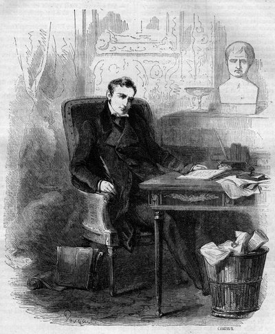 Philippe Paul de Segur (1780-1873), French diplomat and historian, writing the Russian campaign. Engraving from 1856. by French School