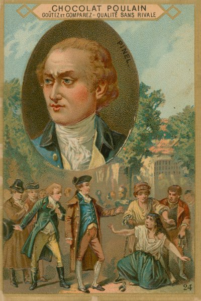 Philippe Pinel, Chocolat Poulain Trade Card by French School