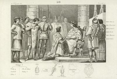 Philip VI of Valois renders homage to Edward III of England, but only as Duke of Aquitaine by French School
